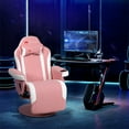 thumbnail image 2 of Goplus Massage Gaming Recliner Reclining Racing Chair Swivel w/Cup Holder & Pillow Pink, 2 of 12