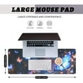 thumbnail image 2 of Anime Girl Mouse Pad Blue Purple Neon Butterfly Starry Night Extended Mousepad XXL Computer Laptop Keyboard Mouse Mat Big Aesthetic Desk Decor Pad 31.5x11.8 in, 2 of 7