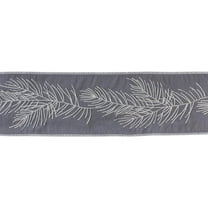 Melrose Pine Branch Christmas Wired Craft Ribbon - 4" x 5 Yards - Gray and White
