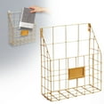 thumbnail image 2 of Aonity Wall Mounted Magazine Holder， Wall File Organizer Mesh Hanging File Organizer Hanging Magazine Rack Metal Mail Organizer Storage Holder Magazine Document Rack for Home, 2 of 7