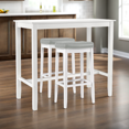 thumbnail image 4 of Pemberly Row 3-Piece Solid Wood Bar Height Dining Set White and Gray, 4 of 13