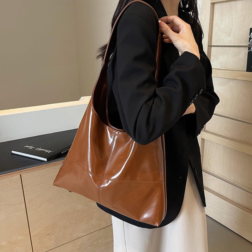 NANAHuang Slouchy Hobo Bags for Women Leather Tote Bag Slouchy Bag Shoulder Purse Ladies Top Handle Slouchy Tote Handbag