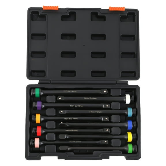 maXpeedingrods 10 Piece 1/2" Drive Torque Limiting Extension Bar Set, 8 Inch Color-Coded 65 to 150 Ft-Lbs Lug Nut Torque Sticks, Torque Extension Tool Set