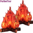 thumbnail image 2 of Centro de mesa de fogata de cartón decorativo 3D, fuego artificial, llama falsa, decoración de fiesta, antorcha de llama para Navidad y Año Nuevo, 2 of 5