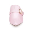 thumbnail image 5 of BLISSFUL STEP Women's Shoes Buckle Strap Pointed Toe Chunky Heel PU Vamp Mule Shoes Pink 7, 5 of 7