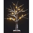 thumbnail image 3 of MaximalPower LED Snow Bonsai Tree Light 15-Inch Tabletop Lamp w/ 24 Light Bulbs | Cordless Battery-Powered - White Light (2x LED Tree + 8x Recharge AA Batts), 3 of 7