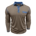 thumbnail image 6 of Polo Shirts for Men Casual Solid Collared Classic Long Sleeve Top Mens Loose Blouses, 6 of 7