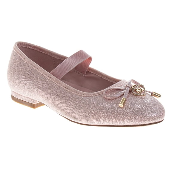 Badgley Mischka Dress Shoes for Girls Elegant Glitter Finish Classic formal (Little Kids Big Kids), Pink, Size: 5