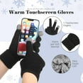 thumbnail image 6 of Womens Winter Knitted Beanie Hat Glove Set, Pom Pom Beanie Warmer Fleece Lined Knit Touchscreen Gloves for Women, 6 of 7