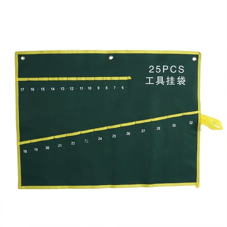 Pocket Drywall Pouch - Yosoo 1Pc Durable Canvas 6/8/10/12/14/25 Pockets Spanner Wrench Tool Roll Up Storage Bag Green,Wrench Tool Storage Bag,Spanner Roll Up Storage Pouch