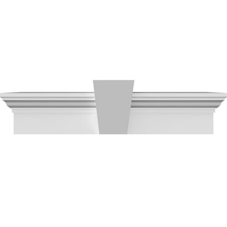 

Ekena Millwork 123 Bottom Width x 126 1/2 Top Width x 6 H x 1 P Traditional Crosshead w/ Flat Keystone