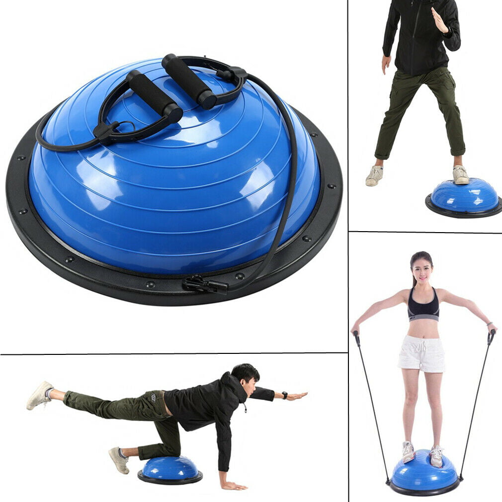 23" Yoga Ball Resistant Balance Trainer Gym Fitness Strength Exercise w/Pump 