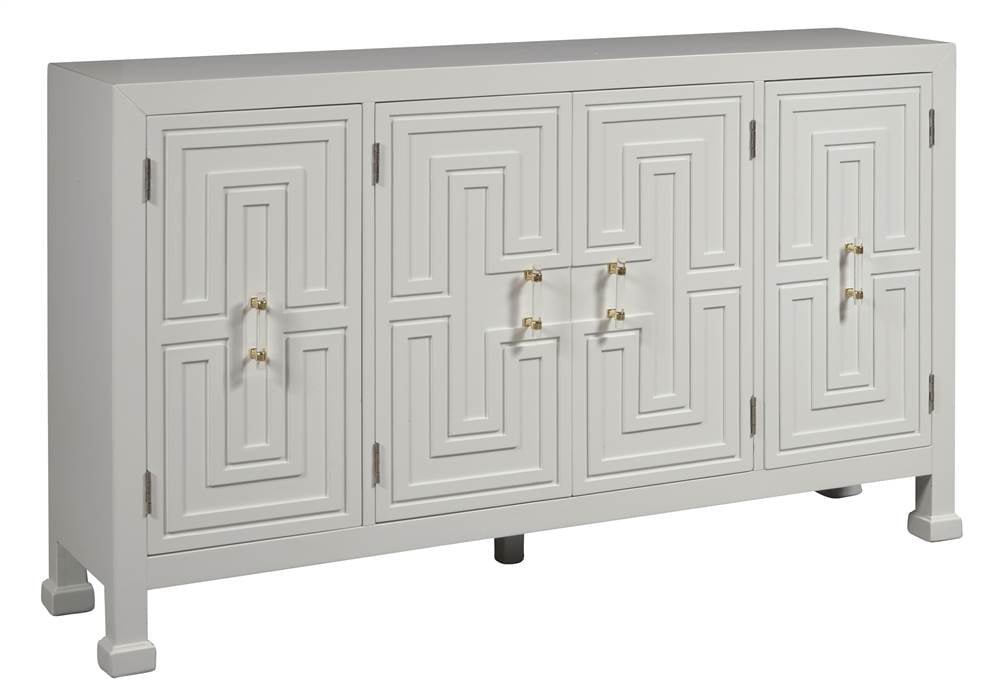 White outlet geometric credenza