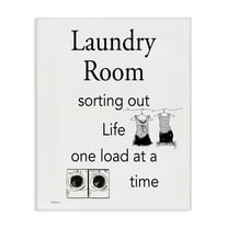 Stupell Industries Funny Minimal Laundry Phrase Bath & Laundry Painting Wrapped Canvas Art Print Wall Art, 36 x 48