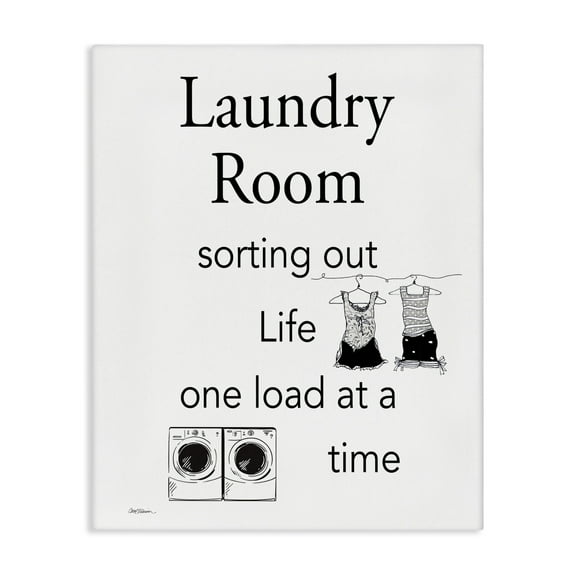 Stupell Industries Funny Minimal Laundry Phrase Bath & Laundry Painting Wrapped Canvas Art Print Wall Art, 36 x 48