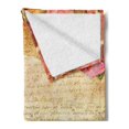 thumbnail image 2 of Rose Soft Flannel Fleece Throw Blanket, Floral Nostalgic Collage of Old Latters and Roses Retro Romantic Artwork Print, Cozy Plush for Indoor and Outdoor Use, 60" x 80", Cream Pink, by Ambesonne, 2 of 5