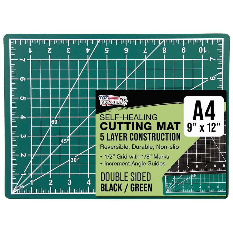 U.S. Art Supply 9x12 in Self-Healing Cutting Mat, Green/Black photo 1