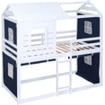 thumbnail image 5 of Twin Over Twin Bunk Bed, Wood Twin Size Bunk House Bed with Tent and Windows, 5 of 8