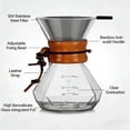 thumbnail image 2 of 13.5OZ Pour-Over Coffee Pot with Heat-Resistant Glass Sharing Jug and Filter Home Coffee Set for Cold Brew and Pour-Over Brewing Milk Tea Pot, Gift for Coffee Lovers, 2 of 7