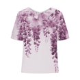 thumbnail image 5 of Blouses pour Femmes, T-Shirt Décontracté Imprimé Mode Manches Courtes Col Poupée Mignon Coton et Lin Blouse, 5 of 5