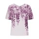 thumbnail image 5 of Fiudx Liquidación de Ofertas Flash Camiseta Holgada Informal con Estampado para Mujer, Tops de Manga Corta con Cuello de Muñeca, Blusa Bonita y de Lino, 5 of 5