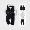 thumbnail image 2 of Farysays Toddler Suit Baby Boy Clothes Gentleman Outfits Long Sleeve Bowtie Tuxedo Suit, 2 of 4