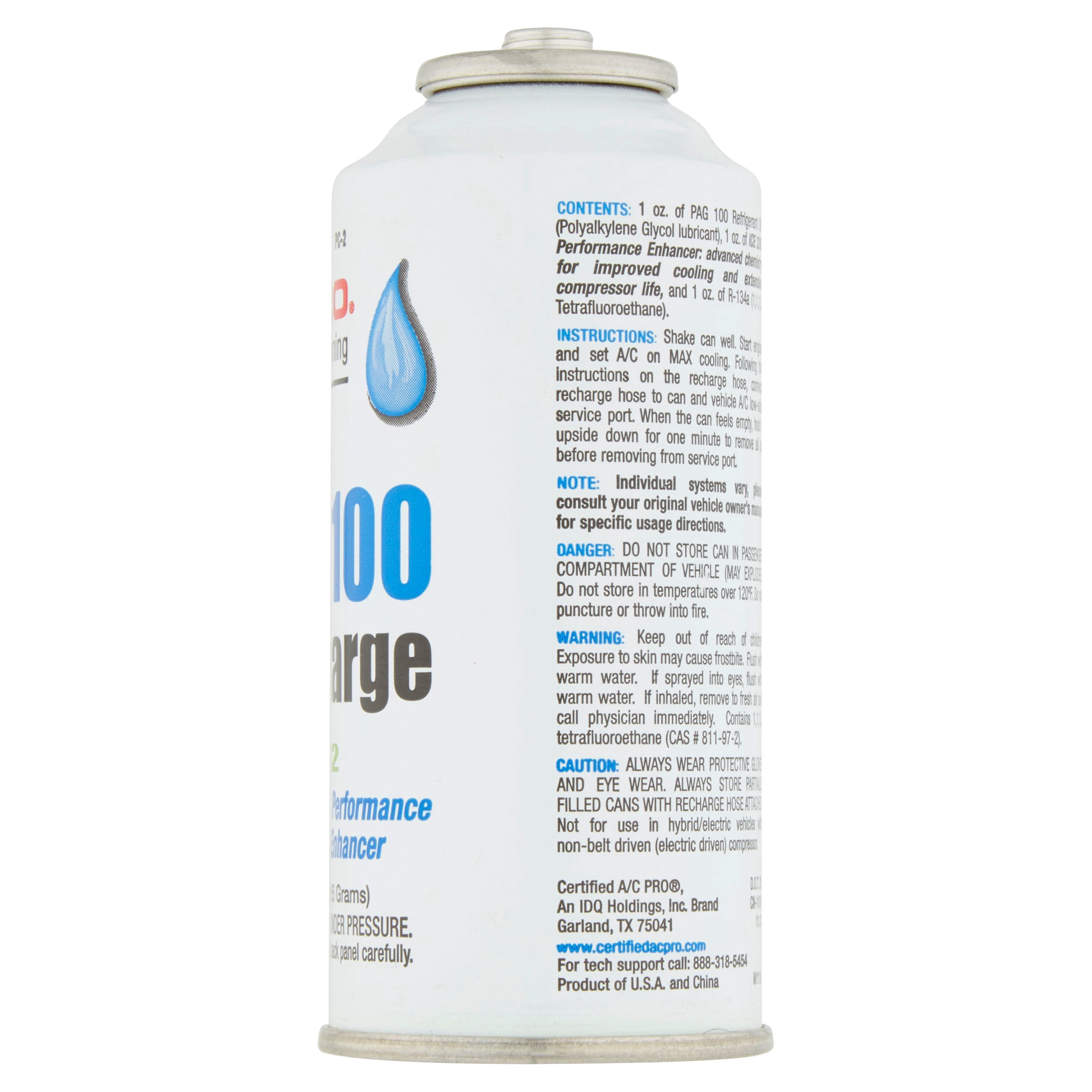 A/C Pro Automotive Air Conditioning Refrigerant R-134a PAG 100 with Ice 32 Oil Charge, 3 oz