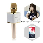 Q7 Handheld Mobile Phone Karaoke W ireless Microphone Golden KTV Player