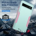 thumbnail image 6 of Feishell Case Fit for Google Pixel 6a 6.1 inch,Military Grade Shockproof Protection Hybrid Armor Double Layer Hard PC + Soft TPU Drop Resistant Anti-Fingerprint Phone Cover,Green+Pink, 6 of 6