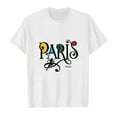 thumbnail image 3 of OJinShaWanO T-Shirts Graphiques pour Filles Thème France 2025 Mode Manches Courtes Col Rond Blanc 3-4 Ans, 3 of 4