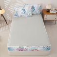 thumbnail image 4 of Homewish Kawaii Seahorse Zipper Full Size Comforter Sets with Fitted Sheet and 2 Pillowcases,Ocean Animal Colorful Coral Zipper Bedding Set For Boys Kids,Reversible,4 Pieces, 4 of 7