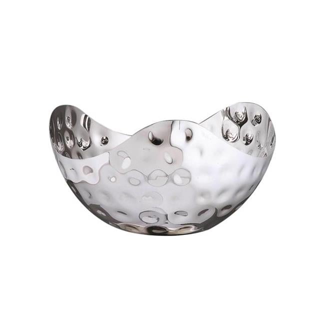 Leeber 72591 Elegance 10 in. Bolt Hammered Stainless Steel Triangular Bowl