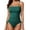 Green-1, variant on Eytino Womens Swimwear Ruched Drawstring One Piece Swimsuits Ribbed Tummy Control Swim Suit Tie Side Swimming Suits Blue L