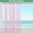 thumbnail image 6 of Topboutique Door String Curtain Decorative Fringe Curtains Wall Panel Fringe Silver Ribbon Thread Fringe Window Panel Room Divider Strip Tassel for Wedding Party Home,Pink,39"x79", 6 of 7