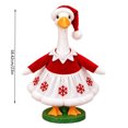 thumbnail image 4 of Cute Snowflake 23 inch Porch Goose Outfit Set Red Velvet Top White Skirt for Lawn Goose Statues Christmas Winter Patio Yard Decor, 4 of 7