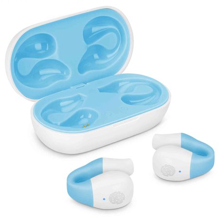 UrbanX QC3 True Wireless Earbuds Bluetooth Headphones Touch Control with Charging Case Stereo Earphones in-Ear Built-in Mic Headset Premium Deep Bass for Lenovo C2 Power - Blue