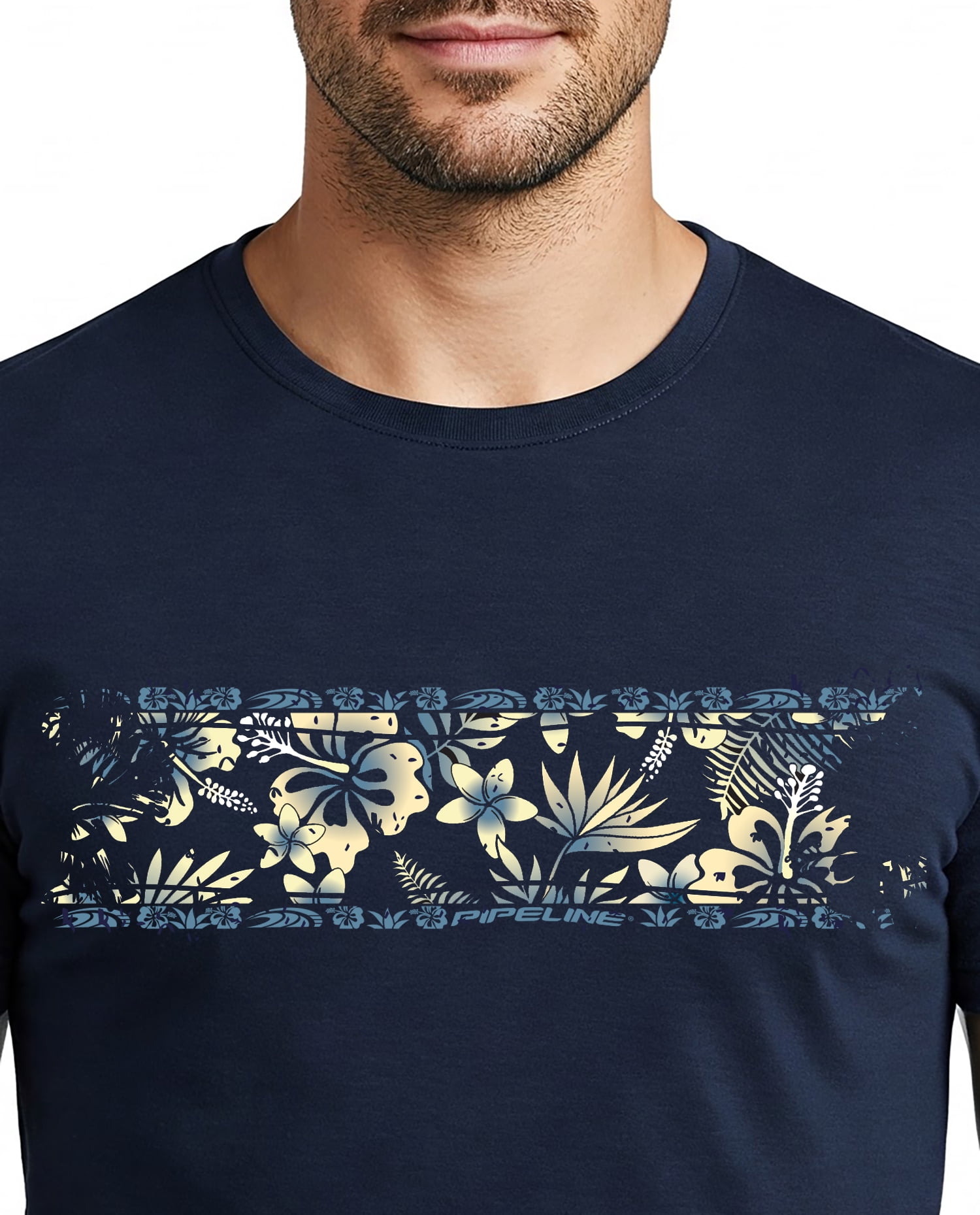 Pipeline Men's Father’s Day Island Bloom Print Short Sleeve Cotton Crew Neck T-shirt