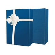 1 Pack, Classic Blue Reversible Gift Wrap 18"x417', Half Ream Roll for Party, Holiday & Events, Made in USA