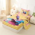 thumbnail image 2 of Castle Fairy Sport Baseball Twin Sheets 3pcs, Ice Cream Drip Bedding, Pink Blue,1 Fitted Sheet, 1 Flat Sheet and 1 Pillowcase, 2 of 6