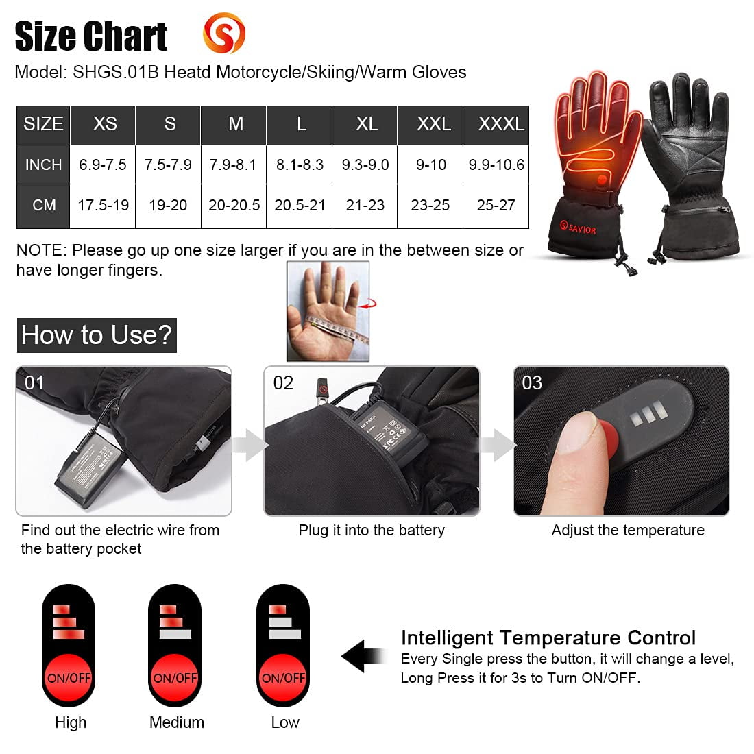 Snow Deer Winter Heated Gloves for Men Women, Rechargeable Electric Heated Gloves ,Heated Skiing Gloves and Snowboarding Gloves