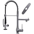 thumbnail image 2 of Black Stainless Kitchen Faucet with Pull Down Sprayer, Single Handle High  Kitchen Sink Faucet, Commercial Double-Headed Stainless  Kitchen Faucet, 2 of 7