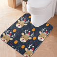 thumbnail image 3 of U-Shaped Toilet Mat Plush Bathroom Rug Mat Non Slip Bathroom Mats Cute Reindeer Pattern, 3 of 5