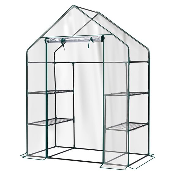 UBesGoo 56in Walk-In Greenhouse with Shelves, Heavy Duty PVC, Indoor/Outdoor, Transparent