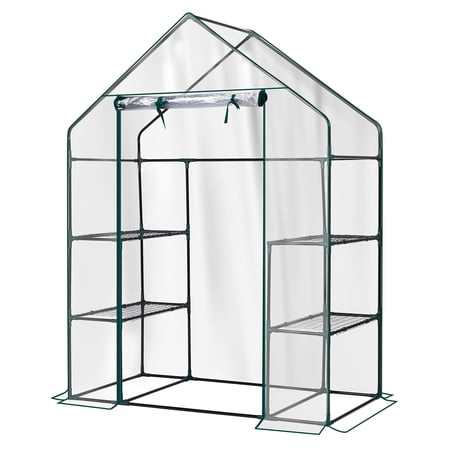 UBesGoo 56in Walk-In Greenhouse with Shelves Heavy Duty PVC Indoor/Outdoor Transparent
