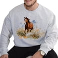 thumbnail image 2 of Retro 90s Chestnut Horse Sweatshirt for Men and Women, Vintage Western Equestrian Crewneck, Sizes S-3XL, 2 of 6