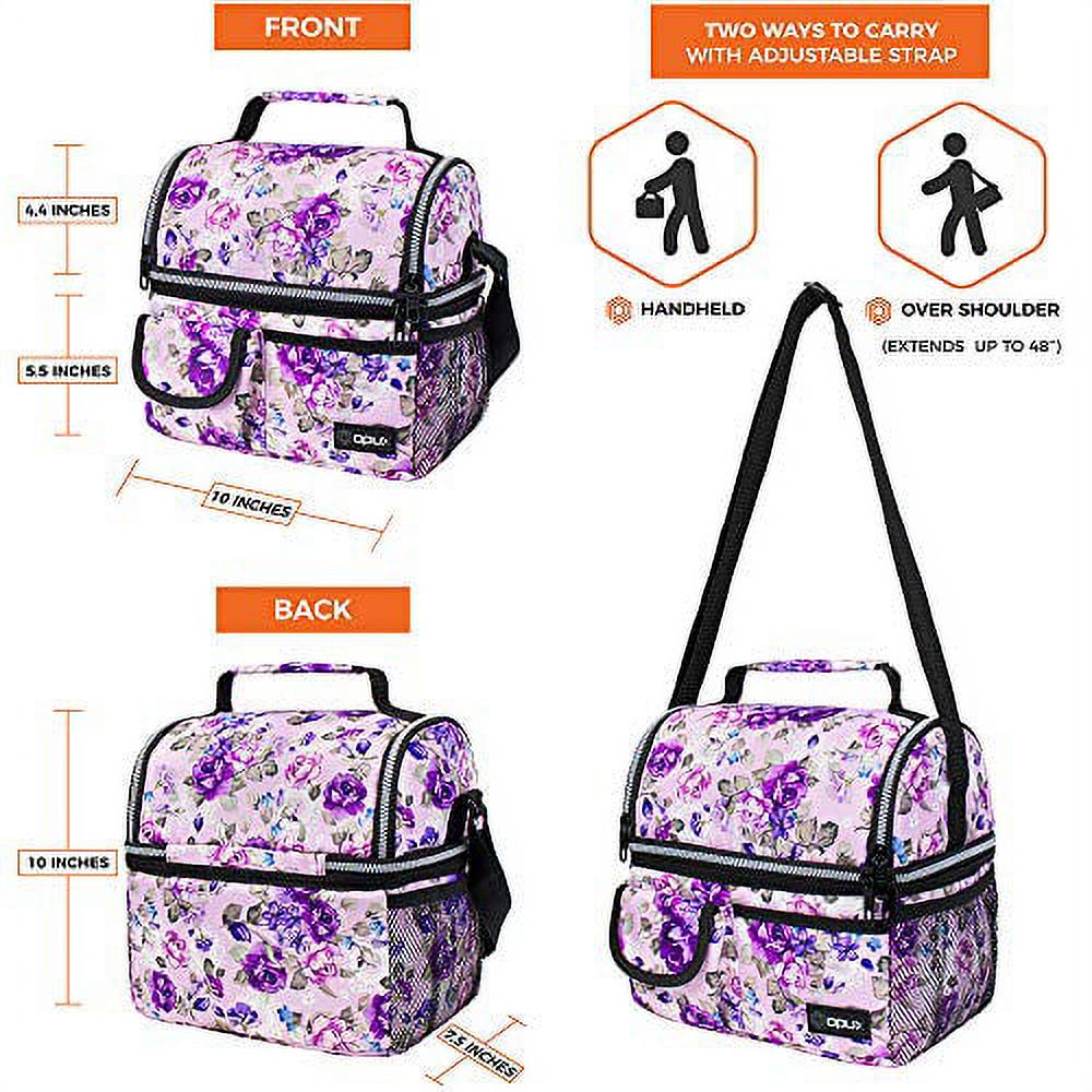 OPUX Insulated Dual Compartment Lunch Bag for Men, Women | Double Deck ...