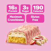 FITCRUNCH High Protein Baked Bar, Strawberry Strudel, 16g Protein, 1.62 oz, 4 Count