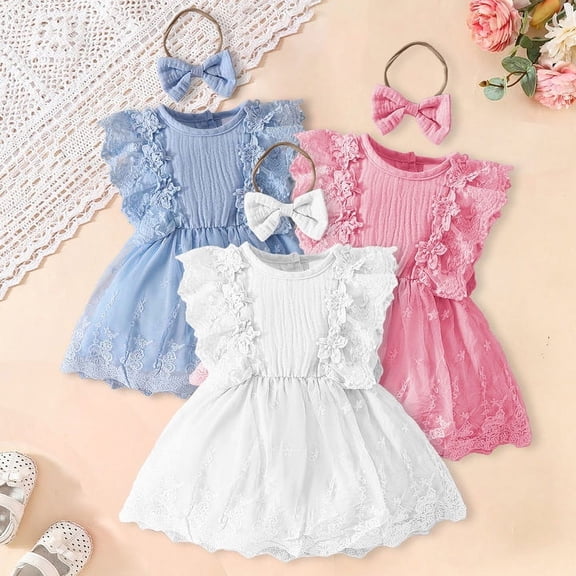 MUXiin Girls Summer Dresses Size 10-12 Colorful Flutter Ruffled A-Line Easter Dresses for Toddler Girls Oversized Toddler Girl Spring Dress