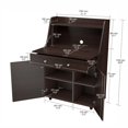 Inval 5Shelf Secretary Desk, Espresso