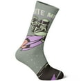 thumbnail image 4 of Women's Bite Me Socks Funny Astronaut Rocket Graphic Novelty Footwear, 4 of 6